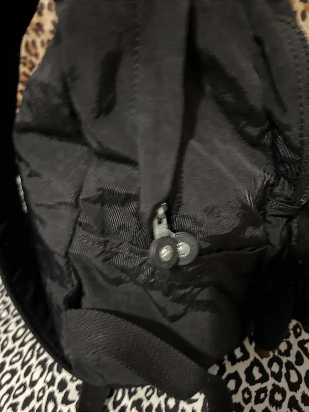 Kipling Black Nylon Mini Backpack with Monkey Charm